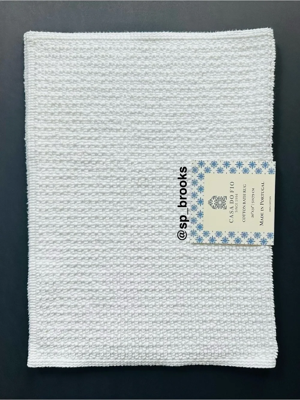 🎁CASA DO FIO Bath Rug by Piscatextil -Made in Portugal Cotton Rug White -20”x31”